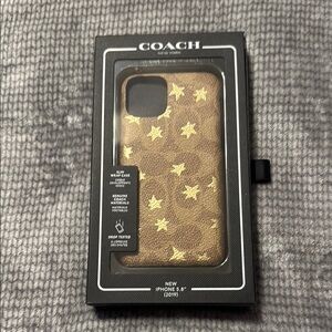 Coach Brown Star Pattern iPhone Case